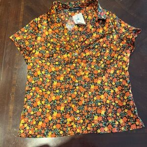 Olivaceous Vibrant Floral blouse
